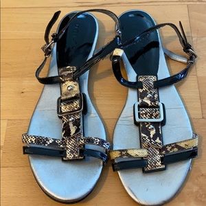 Unisa flat sandals with animal print